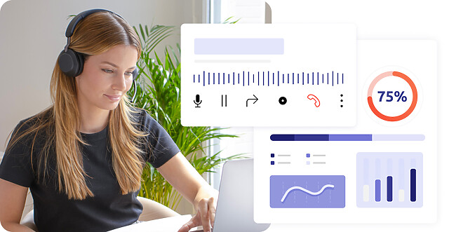 Contact center agent and a call interface with statistics for customer experience analytics