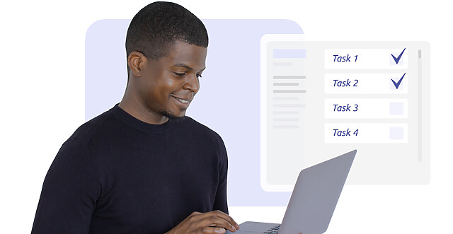 Contact center agent and task list for customer support automation