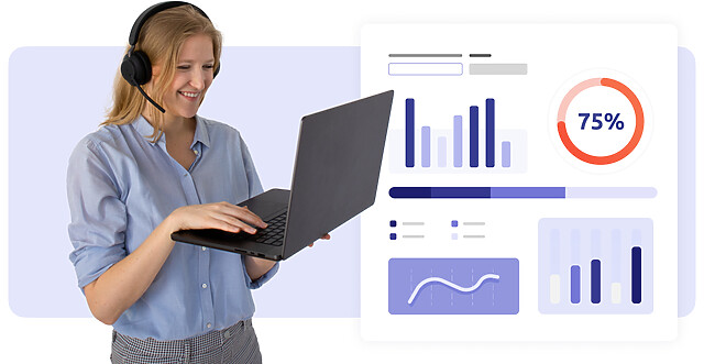 Contact center agent and a statistics interface