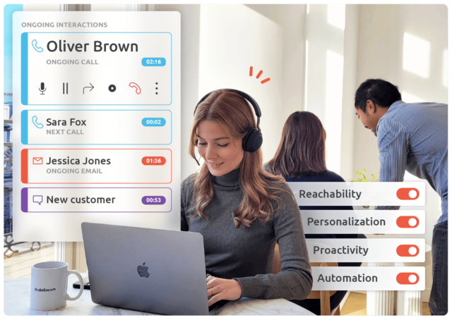 Diabolocom cloud call center solution is designed for a better customer service. Refined interface designed to be as intuitive as possible to increase productivity.