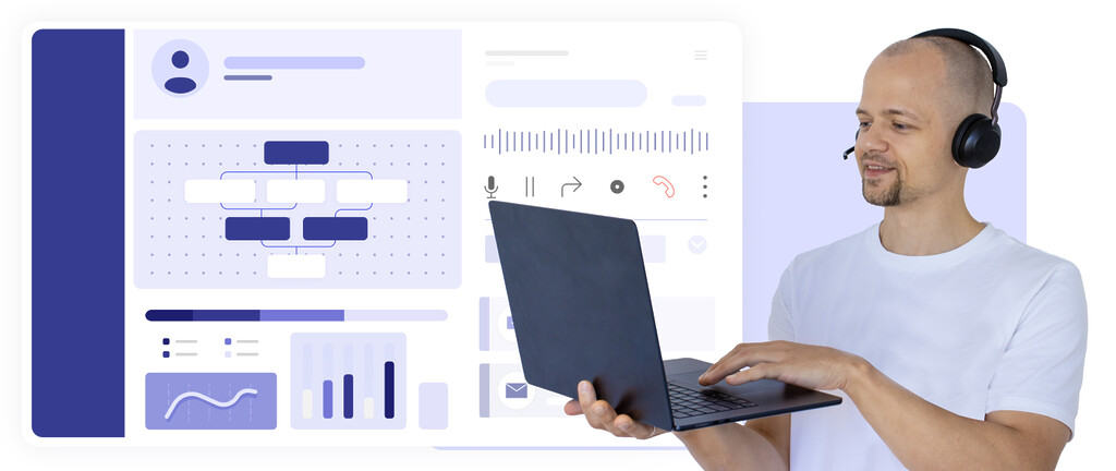 Agent de centre de contact, ainsi qu'une interface de solution pour la digitalisation de la relation client