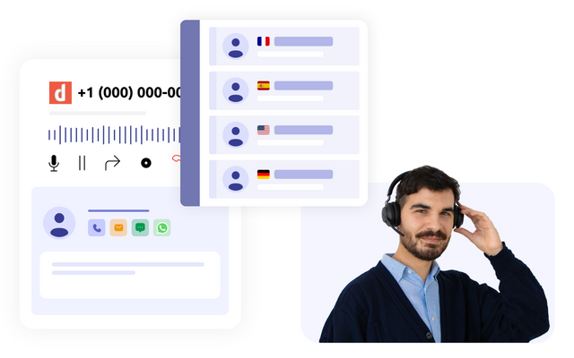 Diabolocom conceptual CCaaS interface, as well as a contact center agent