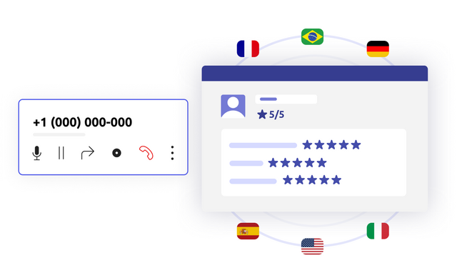 Live call interface with a global call center solution conceptual interface for customer satisfaction