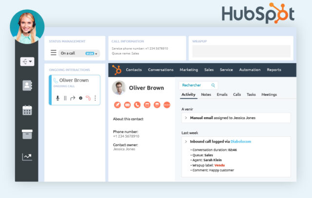 Calls are efficiently handled with Diabolocom's HubSpot integration.