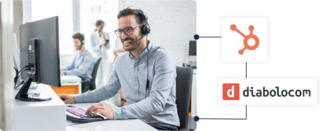 Agents have access to customer information in HubSpot during calls on the Diabolocom interface.