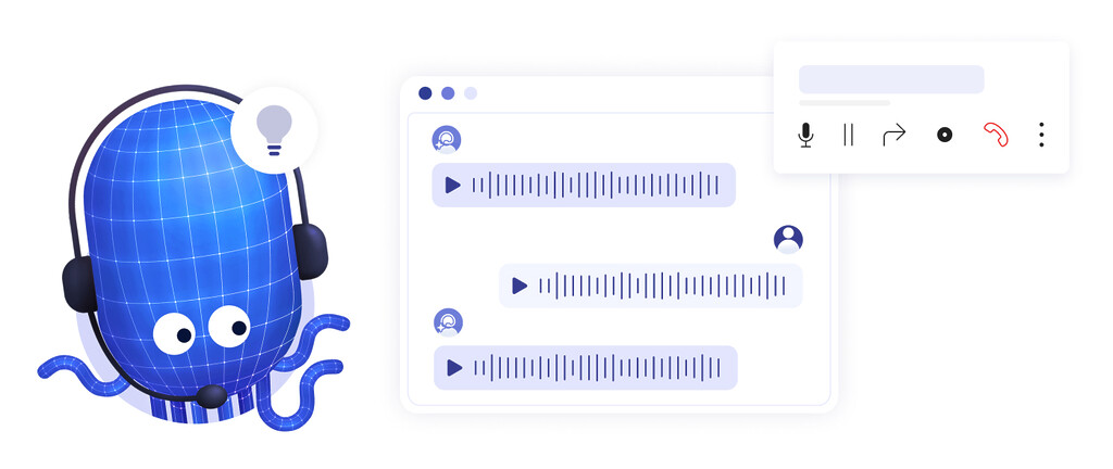 Poulpe Diabolocom, interface d'échange entre une personne et une IA Agentique