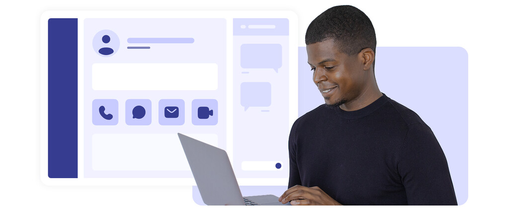 Client interface with instant messaging for conversational marketing