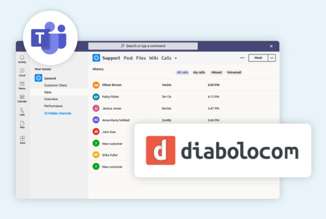 Diabolocom's CTI integration with Microsoft Teams enables a seamless connection between your tools.