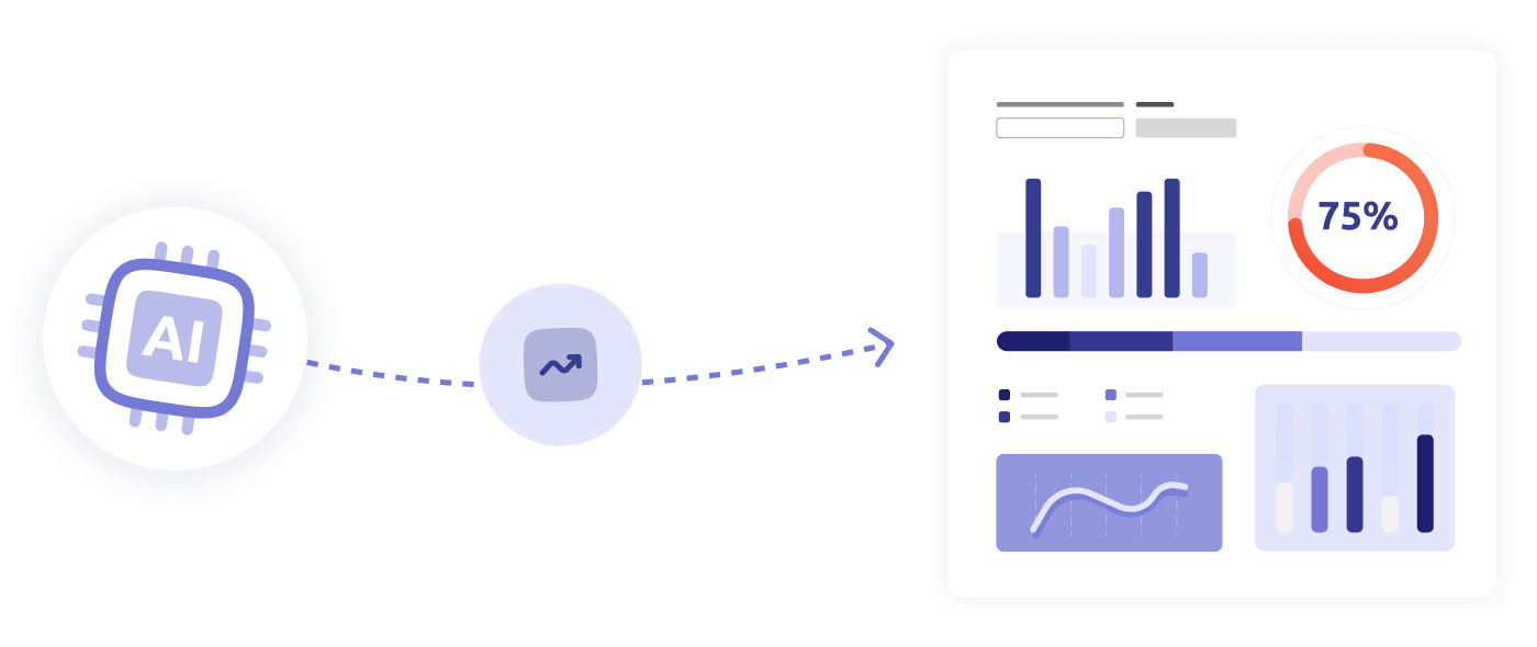 Puce IA, reliée à une interface de statistiques