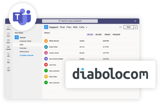 Diabolocom's integration with Microsoft Teams enables more advanced calling