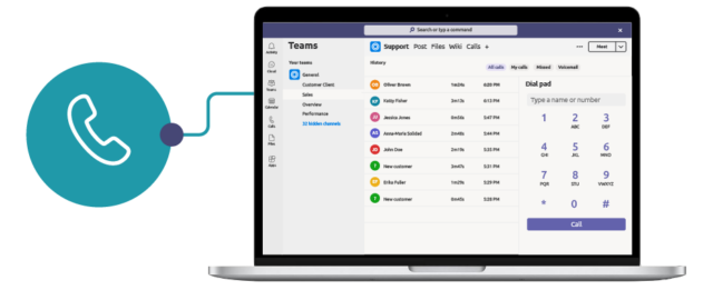 Microsoft Teams integration allows you to use a single platform to manage your calls.