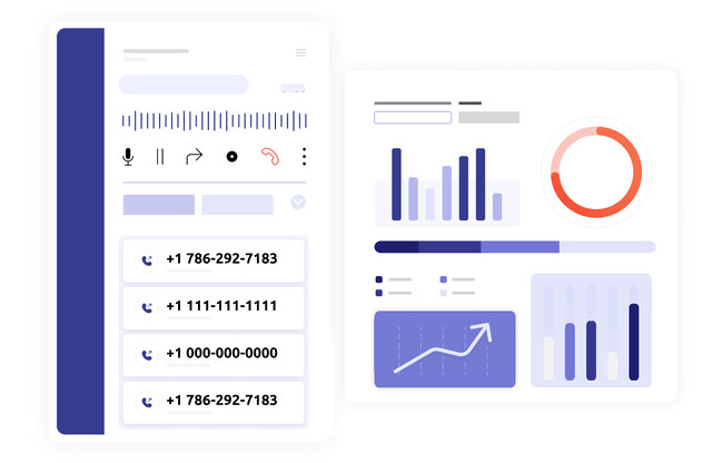 List of phone numbers and a statistics interface