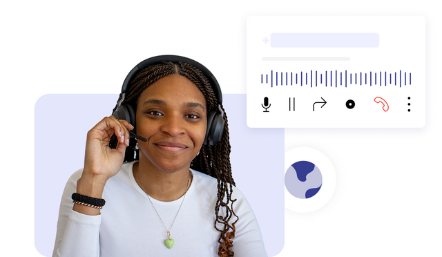 Call center agent and a live call interface