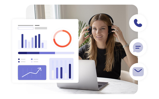 Call center agent and a statistics interface