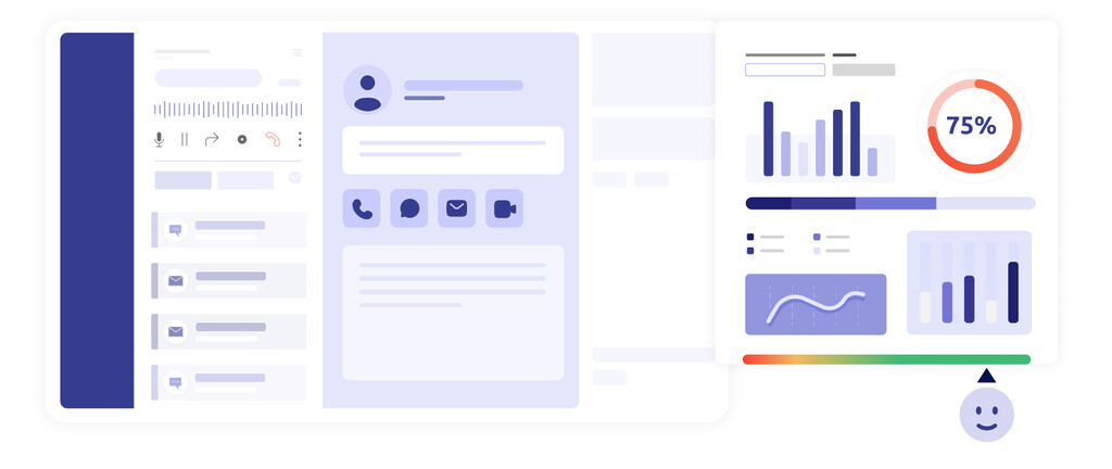Interface de fiche client ainsi qu'une interface avec des statistiques